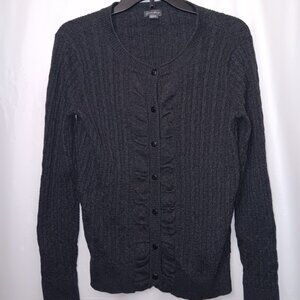 EDDIE BAUER RIBBED BUTTON UP CARDIGAN